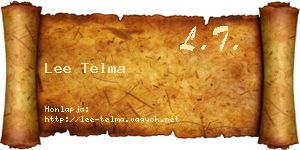Lee Telma névjegykártya